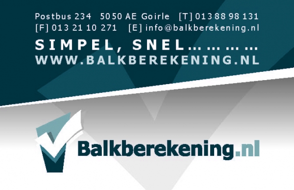 Stalen balk berekenen maximaal € 80,00 incl. BTW