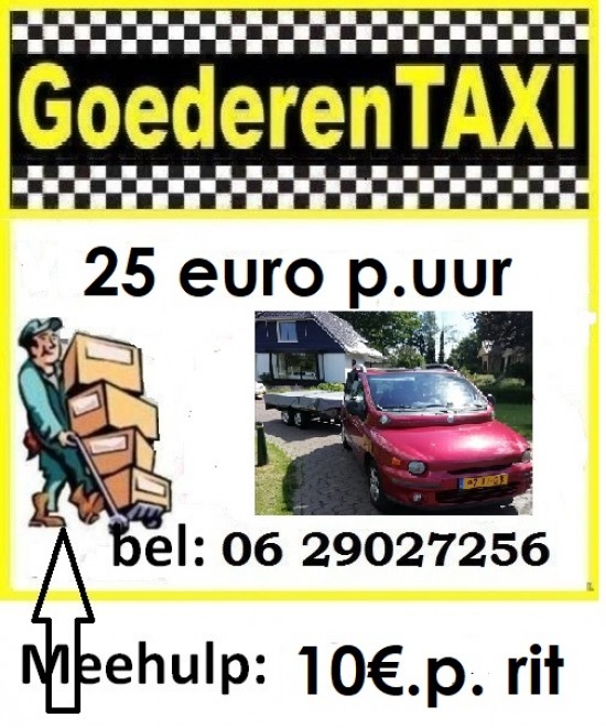 GoederenTaxi Amsterdam. Ikea vervoer. v.a 25€. MeubelTaxi. Bank vervoeren. Goedkoop transport Amster