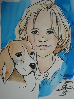Portret v.hond+ baas
