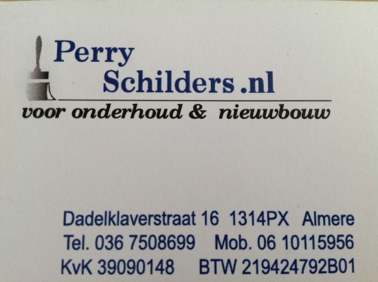 Perry schilders voor al uw schilderwerkzaamheden