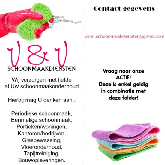 V&V Schoonmaakdiensten (nieuwe onderneemster) regio's Haaglanden, Delfland & Westland.