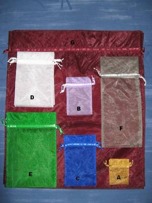 Organza zakjes (vele maten en kleuren)