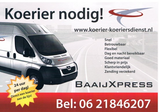 Met spoed een koerier nodig?