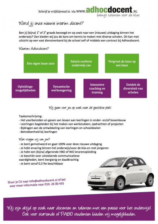 Word jij onze nieuwe interim docent? — foto 1