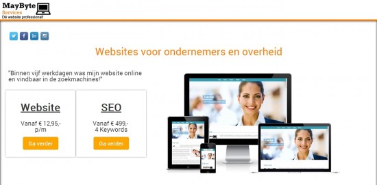 Uw professionele website vanaf €12,95 per maand!