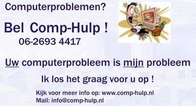 Computerproblemen? Bel Comp-Hulp 06-2693 4417