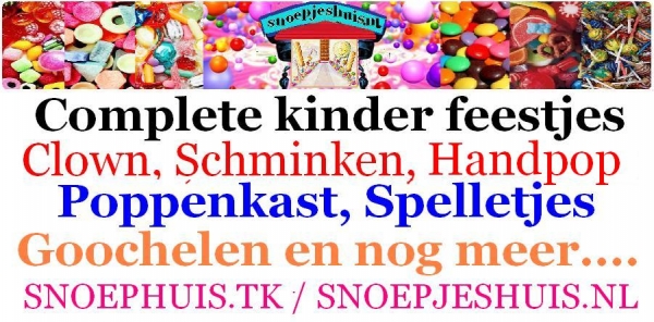 Clown, Schmink, Poppenkast, Goochel, Kinderfeest, Handpop
