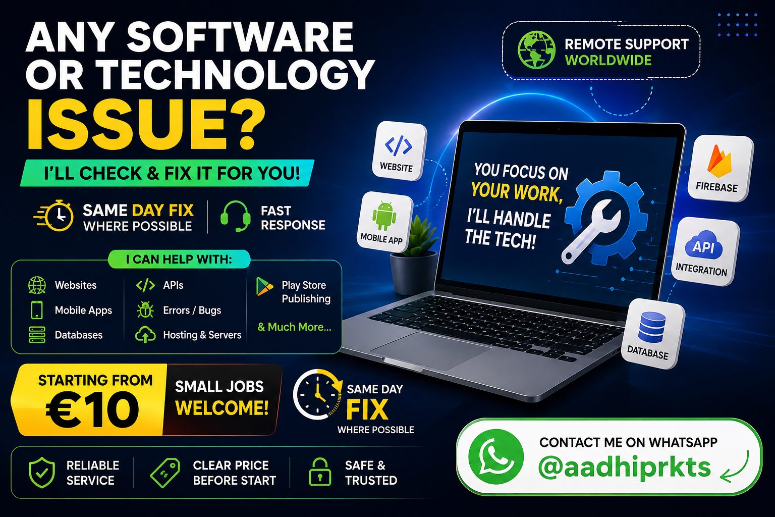 "Having a software or technology issue?" – Same Day Fix From €10 — foto 1