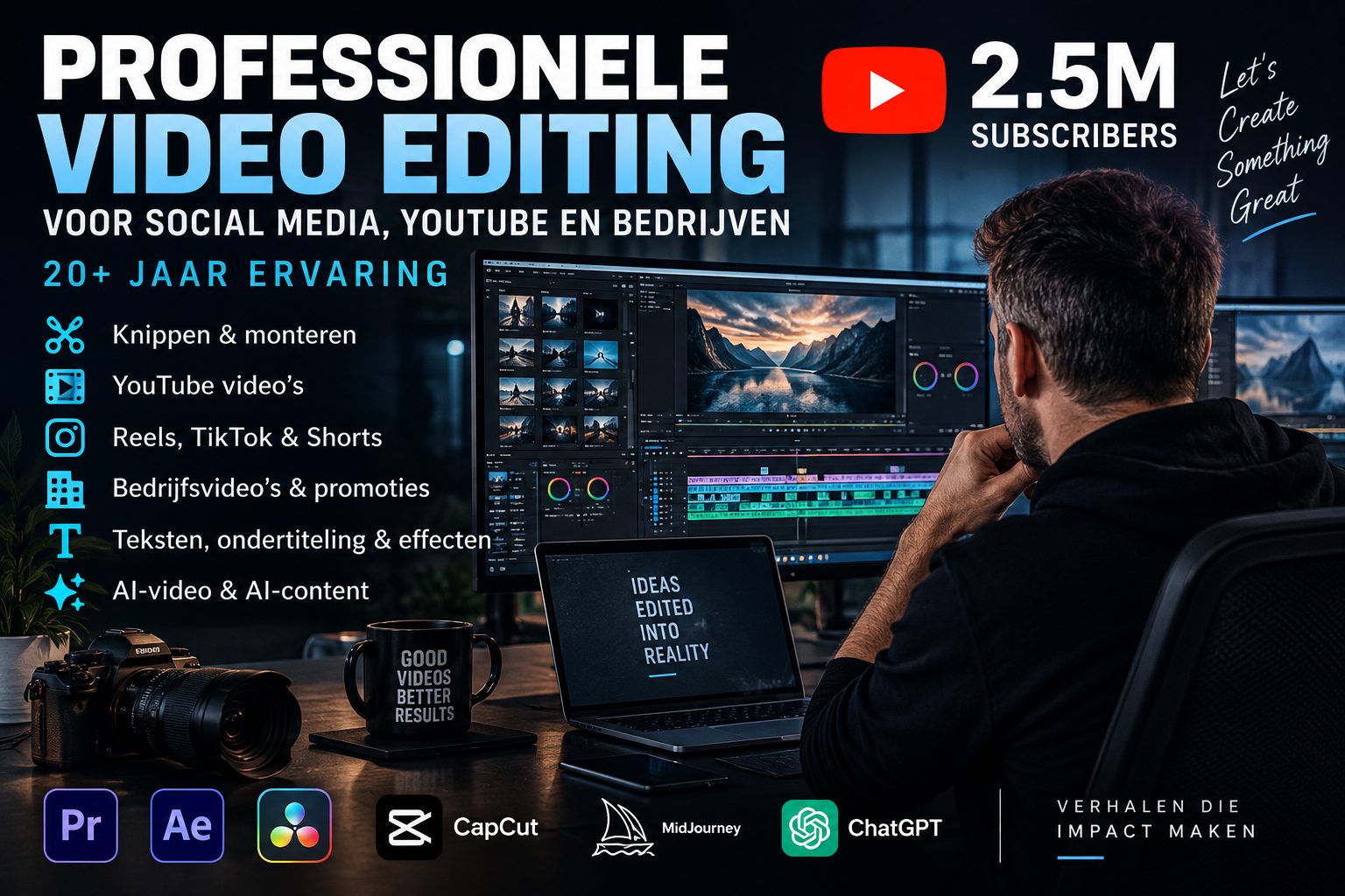 Professionele Video Editing | 20+ jaar ervaring | Social Media
