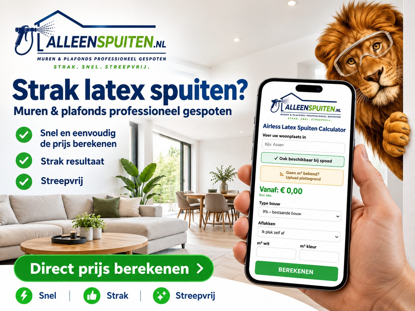 Strak latex spuiten zonder strepen – binnen 1 dag klaar + direct prijs berekenen — foto 1