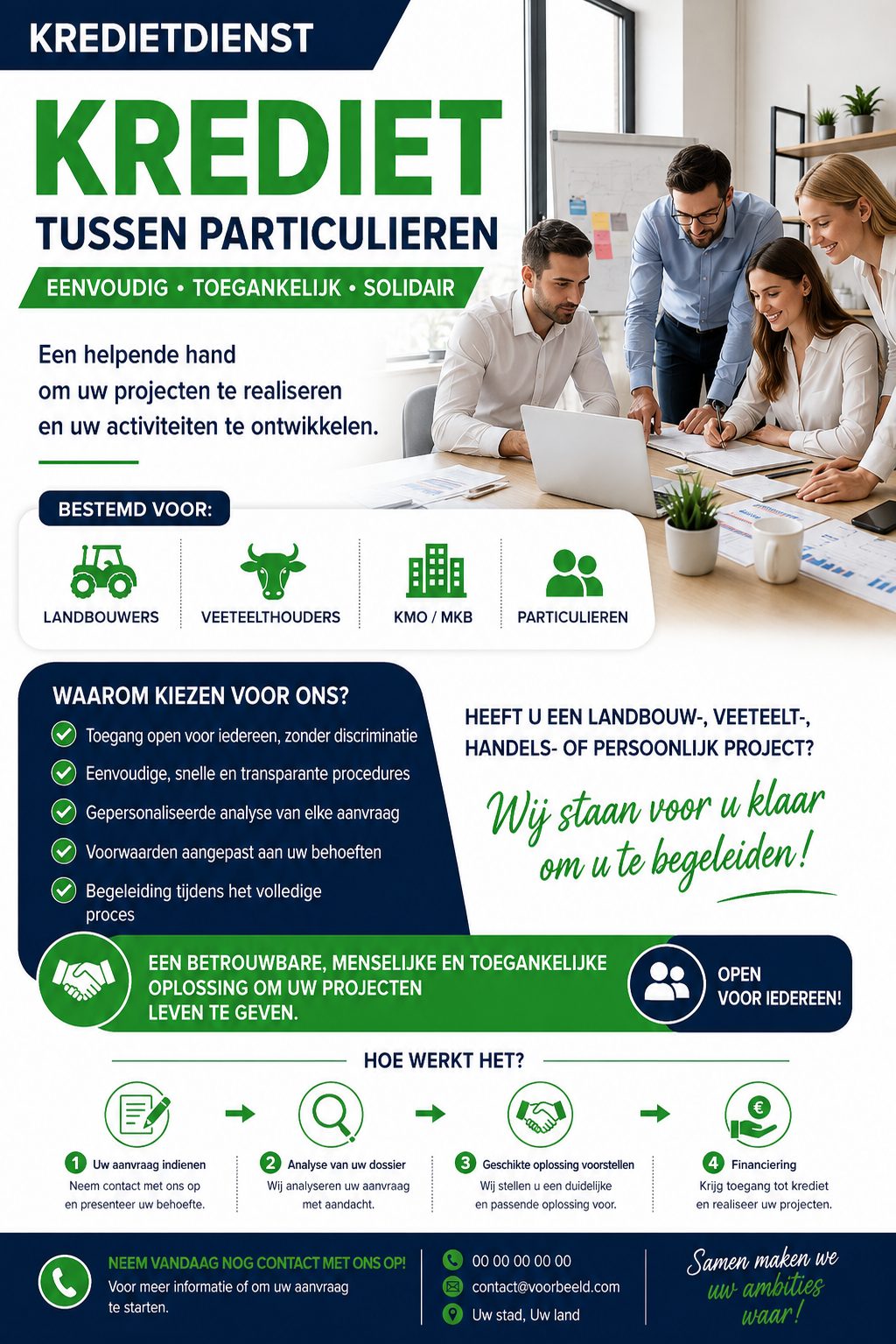 DIENSTAANBOD VOOR PARTICULIERS, KLEINE ONDERNEMINGEN
