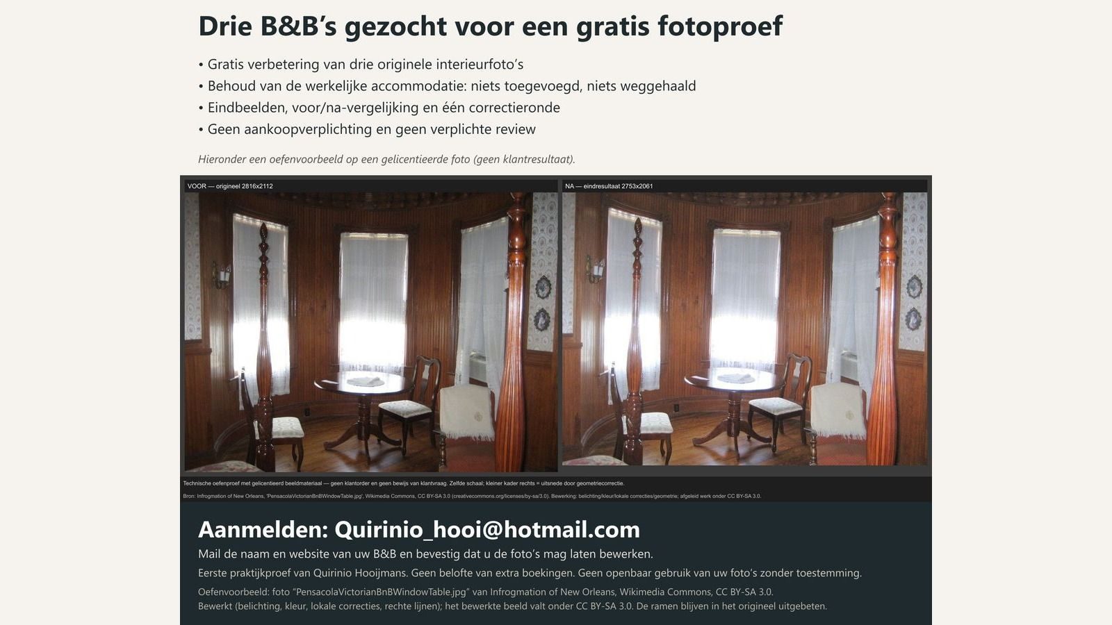 B & B of vakantiewoning? Bekijk het verschil dat betere fotobewerking kan maken