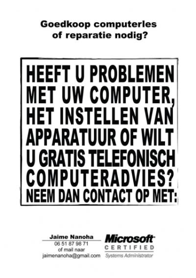 Goedkoop computerles of reparatie!