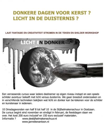 Teken- schilder cursus LICHT EN DONKER