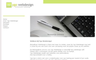 Proffesioneel Webdesign voor maar €75,- en op maat
