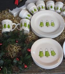 Handgeschilderd kerstservies