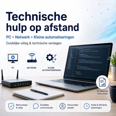Technische hulp op afstand – PC, netwerk & kleine automatiseringen
