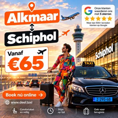 Taxi Alkmaar naar Schiphol | Vaste Prijs